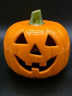 Vintage Ceramic Jack O Lantern Halloween Collectible Pumpkin
